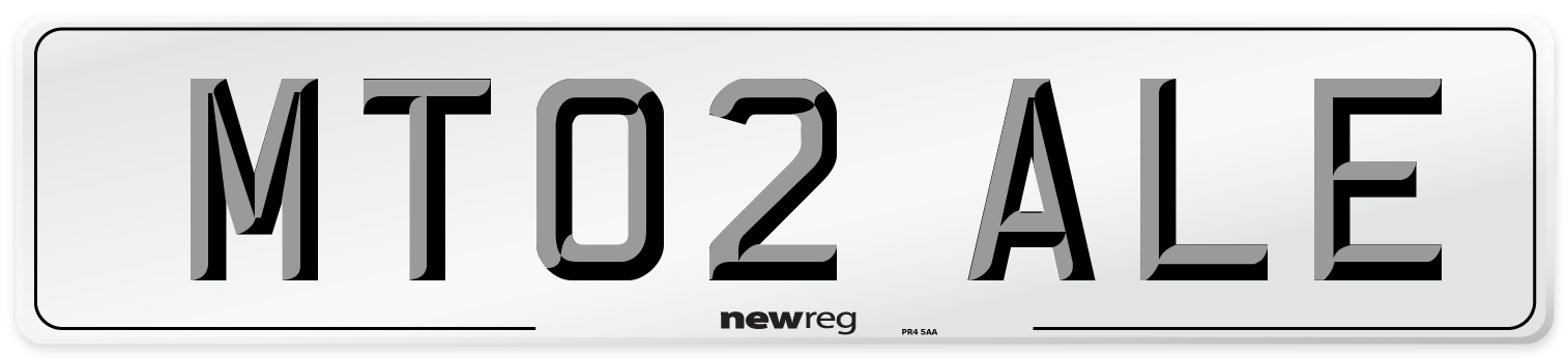MT02 ALE Number Plate from New Reg